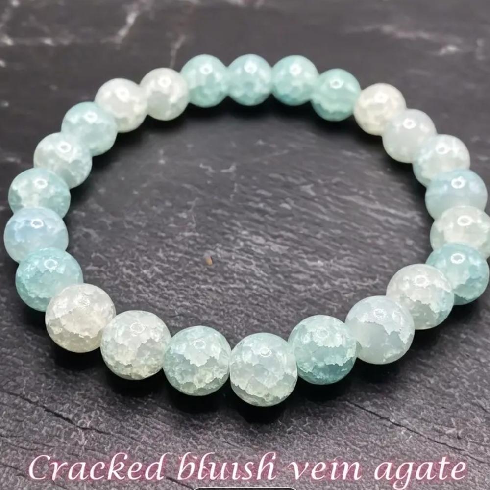 4/$20.  #72. Aqua and White Agate Bracelet